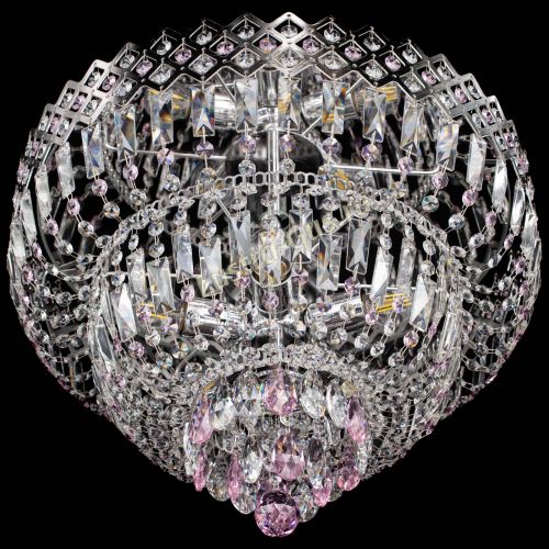 Люстра Корона №5 розовая в Магнитогорске Гусь Хрустальный