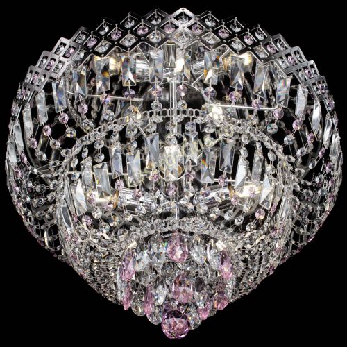 Люстра Корона №5 розовая в Магнитогорске Гусь Хрустальный