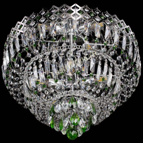 Люстра Корона №5 зеленая в Магнитогорске Гусь Хрустальный