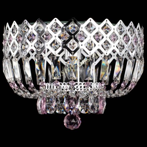 Люстра Корона пластинка №1 розовая в Магнитогорске Гусь Хрустальный