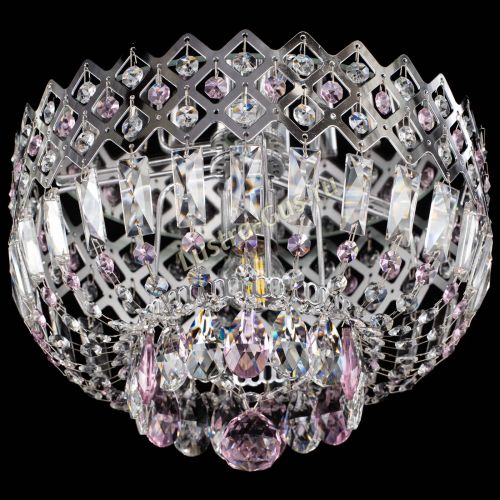 Люстра Корона пластинка №1 розовая в Магнитогорске Гусь Хрустальный
