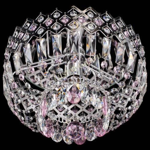 Люстра Корона пластинка №1 розовая в Магнитогорске Гусь Хрустальный