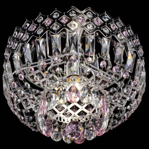 Люстра Корона пластинка №1 розовая в Магнитогорске Гусь Хрустальный