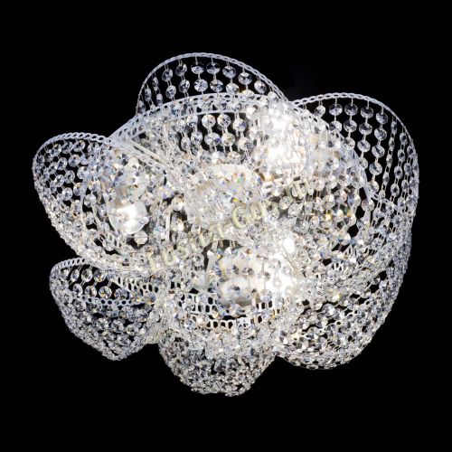 Люстра Космея №3 Белая в Магнитогорске Гусь Хрустальный