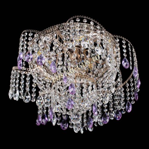 Люстра Космея №4 фиолетовая в Магнитогорске Гусь Хрустальный