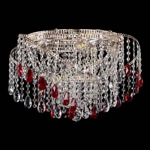 Люстра Космея №4 красная в Магнитогорске Гусь Хрустальный