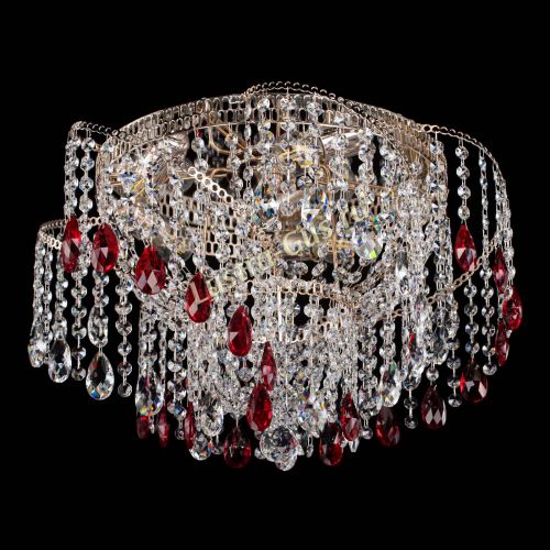 Люстра Космея №4 красная в Магнитогорске Гусь Хрустальный