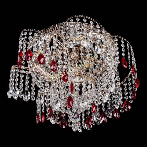 Люстра Космея №4 красная в Магнитогорске Гусь Хрустальный