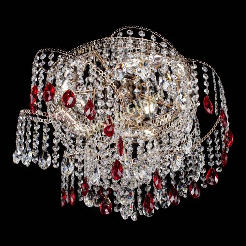 Люстра Космея №4 красная в Магнитогорске Гусь Хрустальный