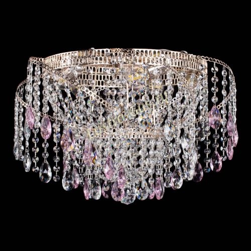 Люстра Космея №4 розовая в Магнитогорске Гусь Хрустальный