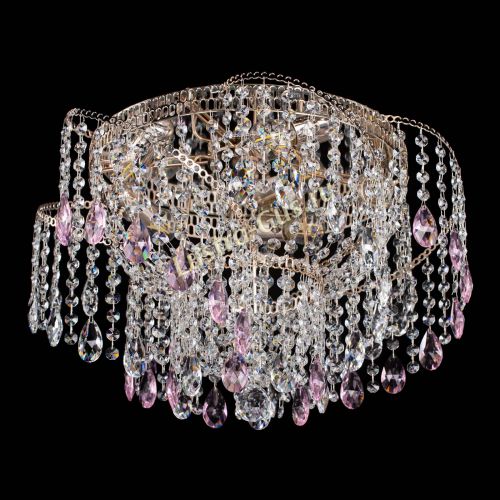 Люстра Космея №4 розовая в Магнитогорске Гусь Хрустальный