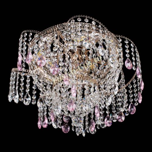 Люстра Космея №4 розовая в Магнитогорске Гусь Хрустальный