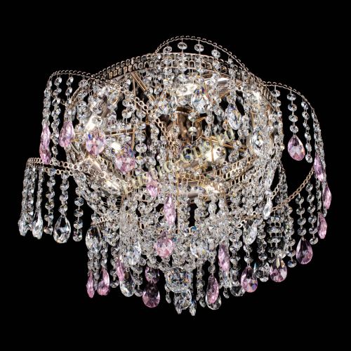 Люстра Космея №4 розовая в Магнитогорске Гусь Хрустальный