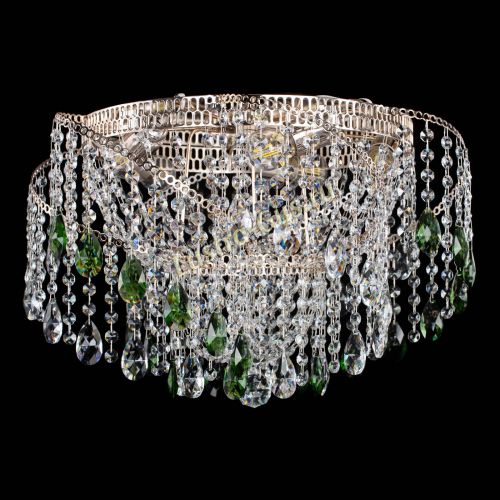 Люстра Космея №4 зеленая в Магнитогорске Гусь Хрустальный