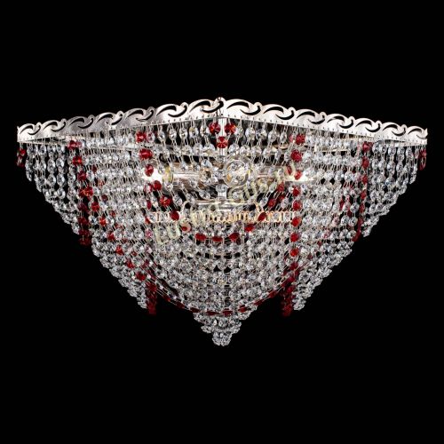 Люстра Квадрат Бриз красная в Магнитогорске Гусь Хрустальный