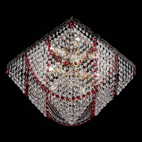 Люстра Квадрат Бриз красная в Магнитогорске Гусь Хрустальный