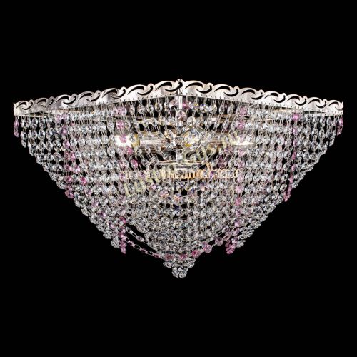 Люстра Квадрат Бриз розовая в Магнитогорске Гусь Хрустальный