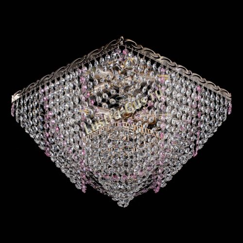 Люстра Квадрат Бриз розовая в Магнитогорске Гусь Хрустальный