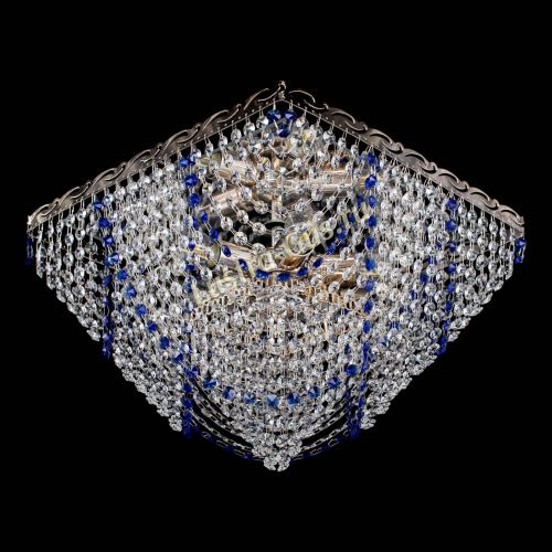 Люстра Квадрат Бриз синяя в Магнитогорске Гусь Хрустальный