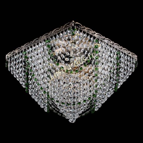 Люстра Квадрат Бриз зеленая в Магнитогорске Гусь Хрустальный