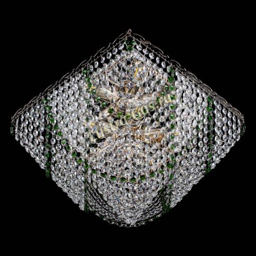 Люстра Квадрат Бриз зеленая в Магнитогорске Гусь Хрустальный