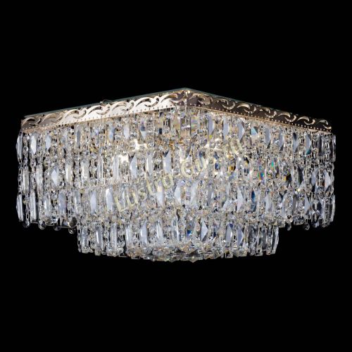 Люстра Квадрат Каскад с пластинками в Магнитогорске Гусь Хрустальный