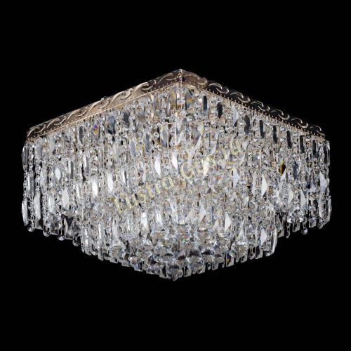 Люстра Квадрат Каскад с пластинками в Магнитогорске Гусь Хрустальный