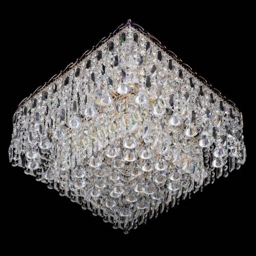 Люстра Квадрат Каскад с пластинками в Магнитогорске Гусь Хрустальный