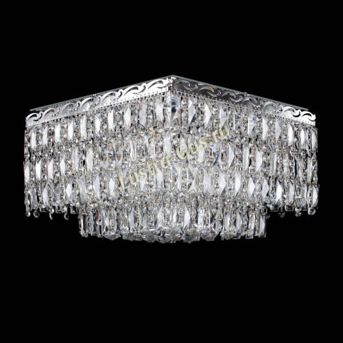 Люстра Квадрат Каскад с пластинками в Магнитогорске Гусь Хрустальный