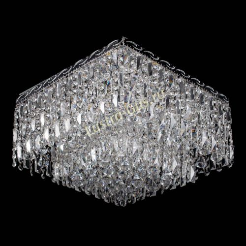 Люстра Квадрат Каскад с пластинками в Магнитогорске Гусь Хрустальный