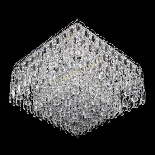 Люстра Квадрат Каскад с пластинками в Магнитогорске Гусь Хрустальный