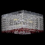 Люстра Квадрат Оптикон красная, диаметр - 300 мм, цвет - серебро, Люстры Гусь Хрустальный Люстра Квадрат Оптикон красная, диаметр - 300 мм, цвет - серебро, Люстры Гусь Хрустальный