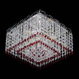 Люстра Квадрат Оптикон красная, диаметр - 300 мм, цвет - серебро, Люстры Гусь Хрустальный Люстра Квадрат Оптикон красная, диаметр - 300 мм, цвет - серебро, Люстры Гусь Хрустальный