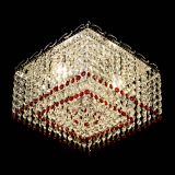 Люстра Квадрат Оптикон красная, диаметр - 300 мм, цвет - серебро, Люстры Гусь Хрустальный Люстра Квадрат Оптикон красная, диаметр - 300 мм, цвет - серебро, Люстры Гусь Хрустальный