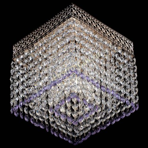 Люстра Квадрат Венеция №1 фиолетовая в Магнитогорске Гусь Хрустальный