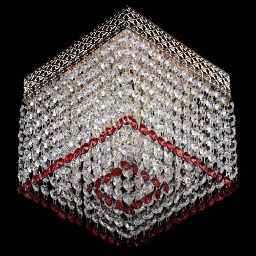 Люстра Квадрат Венеция №1 красная в Магнитогорске Гусь Хрустальный