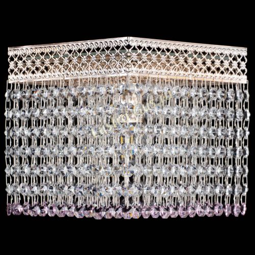 Люстра Квадрат Венеция №1 розовая в Магнитогорске Гусь Хрустальный