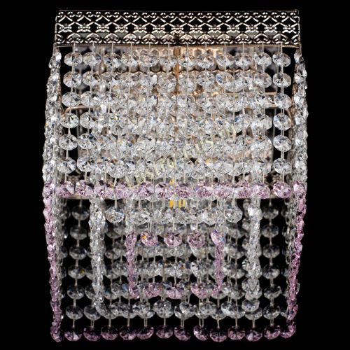 Люстра Квадрат Венеция №1 розовая в Магнитогорске Гусь Хрустальный