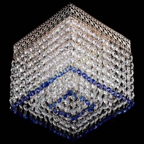 Люстра Квадрат Венеция №1 синяя в Магнитогорске Гусь Хрустальный