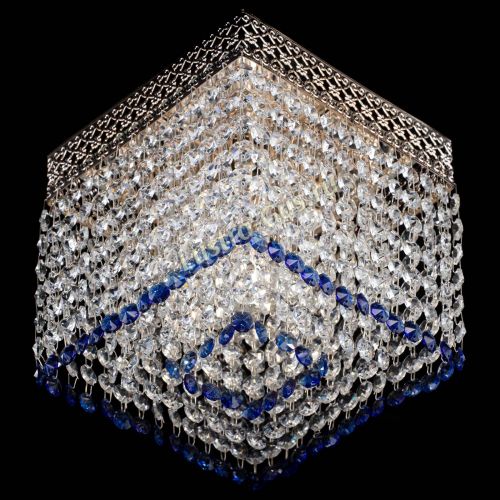 Люстра Квадрат Венеция №1 синяя в Магнитогорске Гусь Хрустальный