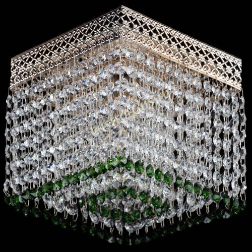 Люстра Квадрат Венеция №1 зеленая в Магнитогорске Гусь Хрустальный