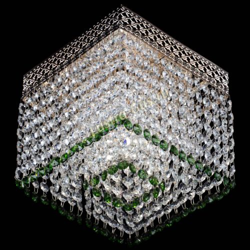 Люстра Квадрат Венеция №1 зеленая в Магнитогорске Гусь Хрустальный