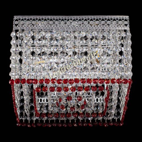 Люстра Квадрат Венеция №3 красная в Магнитогорске Гусь Хрустальный