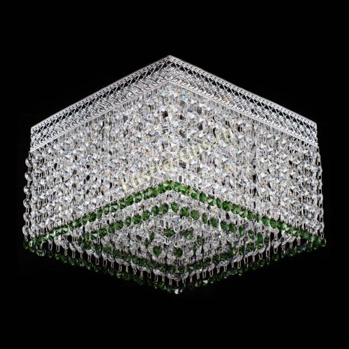 Люстра Квадрат Венеция №3 зеленая в Магнитогорске Гусь Хрустальный