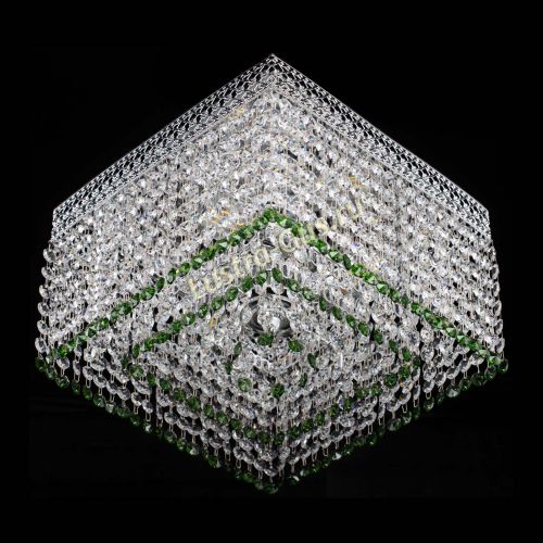 Люстра Квадрат Венеция №3 зеленая в Магнитогорске Гусь Хрустальный