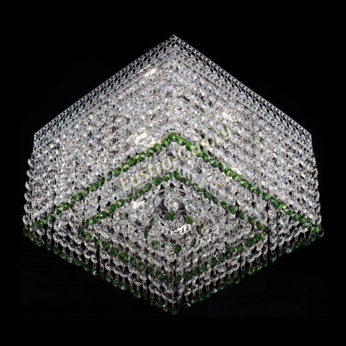 Люстра Квадрат Венеция №3 зеленая в Магнитогорске Гусь Хрустальный