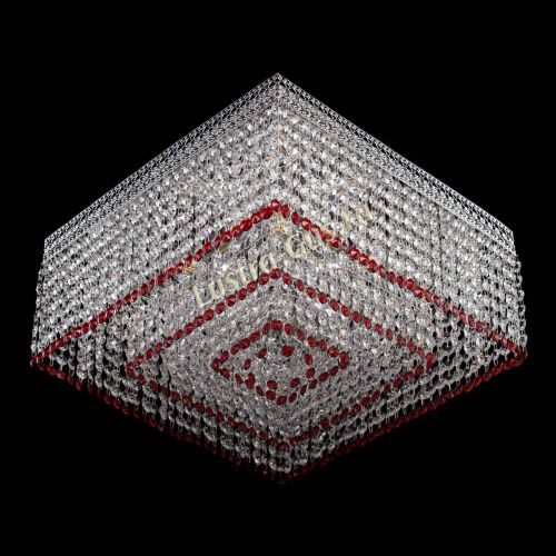 Люстра Квадрат Венеция №5 красная в Магнитогорске Гусь Хрустальный