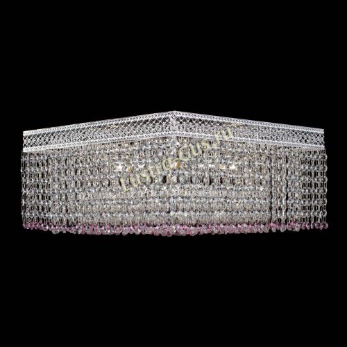 Люстра Квадрат Венеция №5 розовая в Магнитогорске Гусь Хрустальный