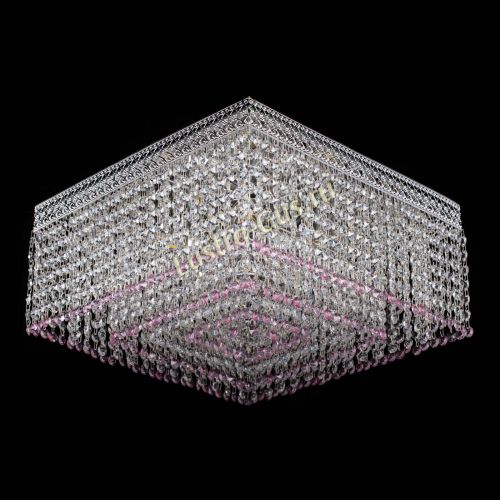 Люстра Квадрат Венеция №5 розовая в Магнитогорске Гусь Хрустальный