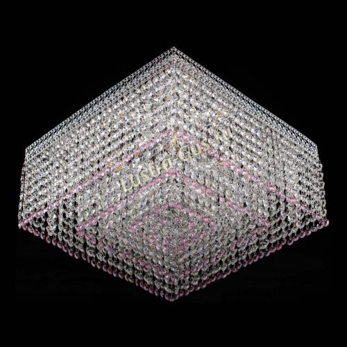 Люстра Квадрат Венеция №5 розовая в Магнитогорске Гусь Хрустальный